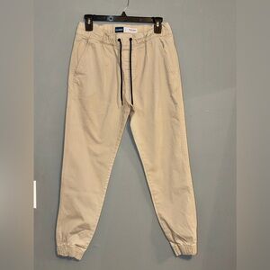 Old Navy Men's Beige Joggers with Black Drawstring